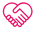 Handshake heart graphic